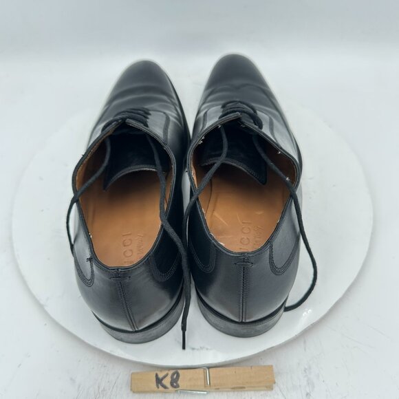 Gucci Men Size UK 9D US 9.5 Black Leather Whole Cut Lace Up Oxford Dress Shoes - Picture 9 of 12